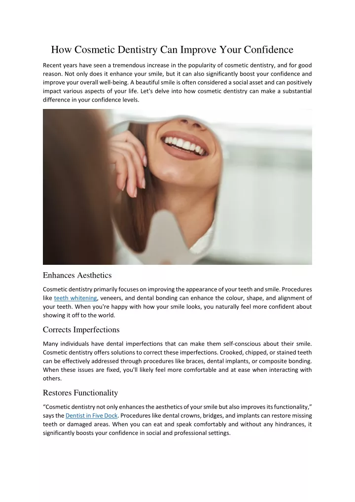 how cosmetic dentistry can improve your confidence