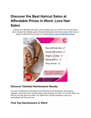 Love Hair Salon - Ilford's Top Hairdressers & Affordable Haircut Prices 