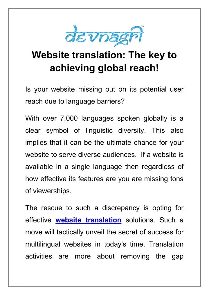 website translation the key to achieving global