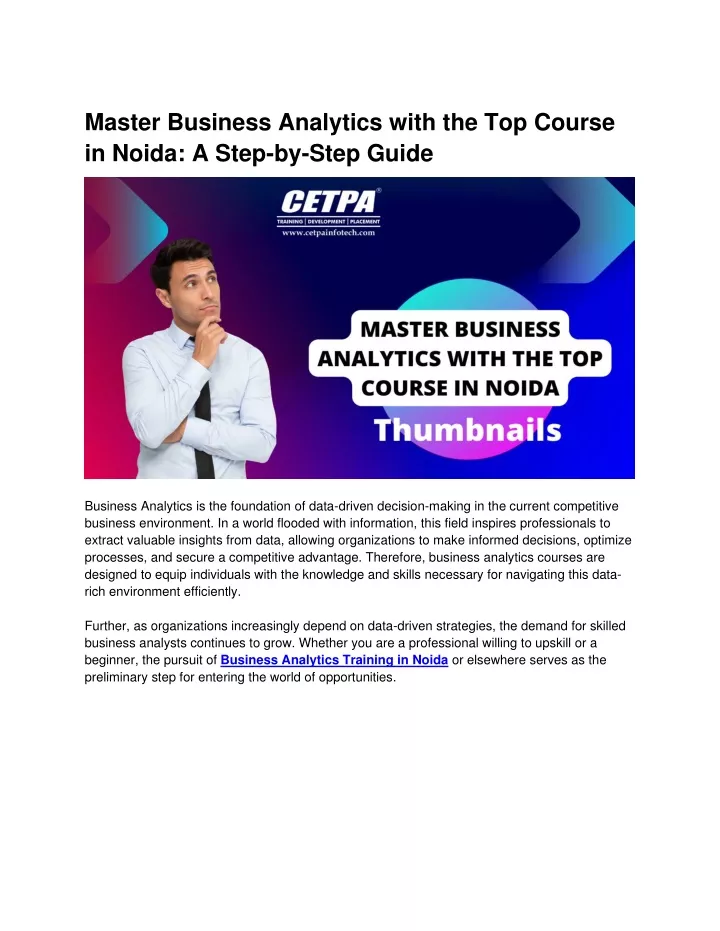 master business analytics with the top course