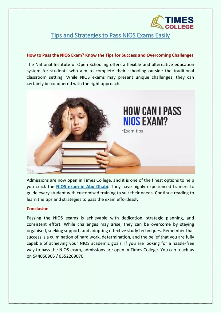 tips and strategies to pass nios exams easily