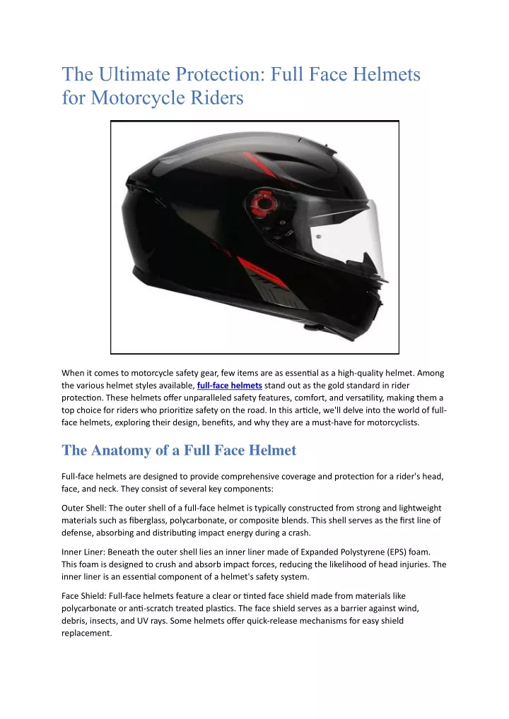 the ultimate protection full face helmets