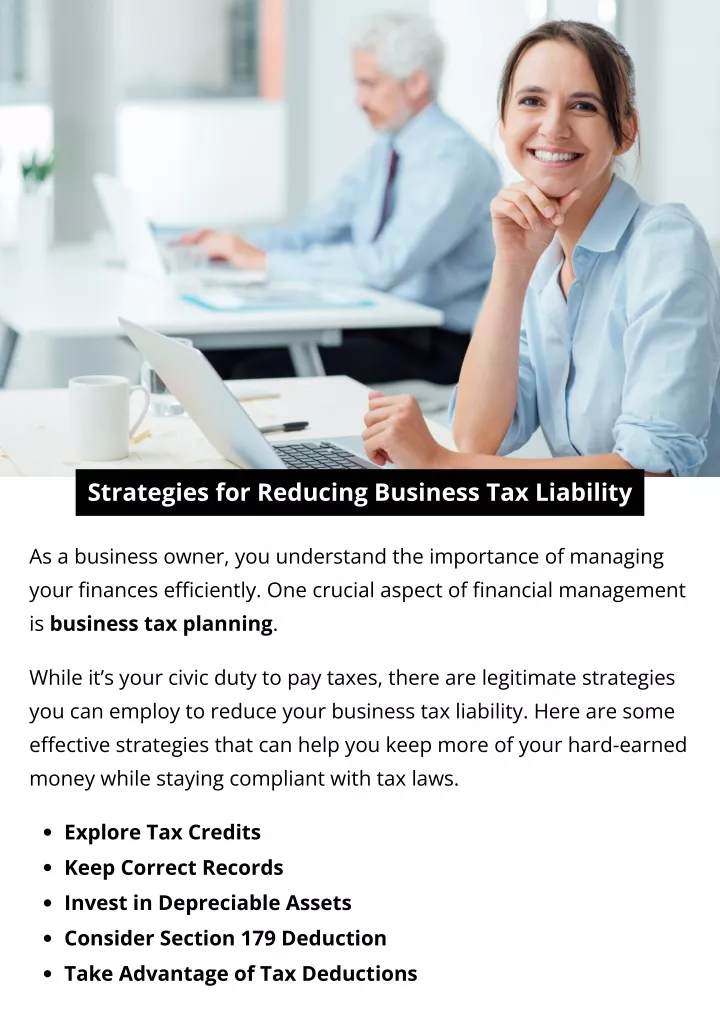 strategies for reducing business tax liability