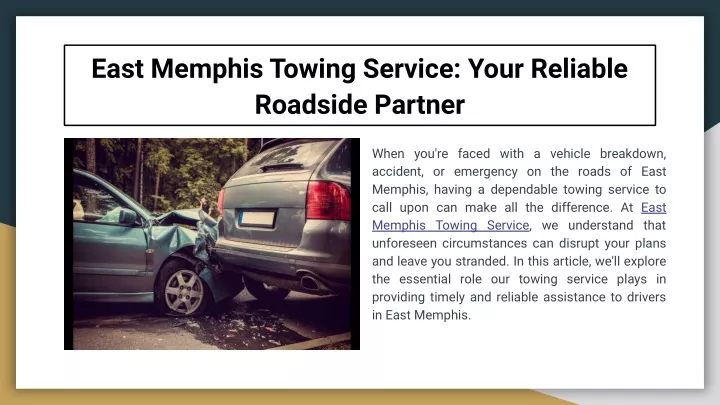 east memphis towing service your reliable