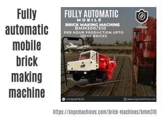 Fully automatic mobile brick making machine