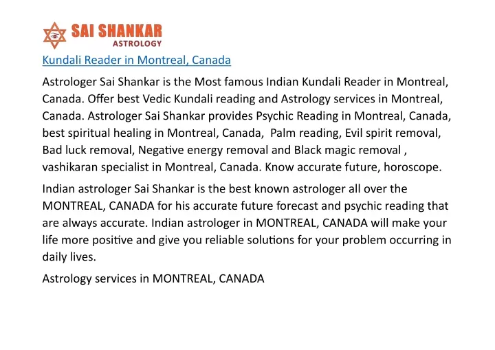kundali reader in montreal canada