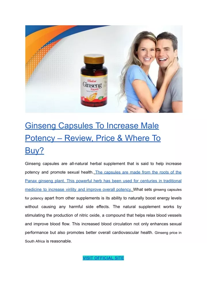 ginseng capsules to increase male potency review