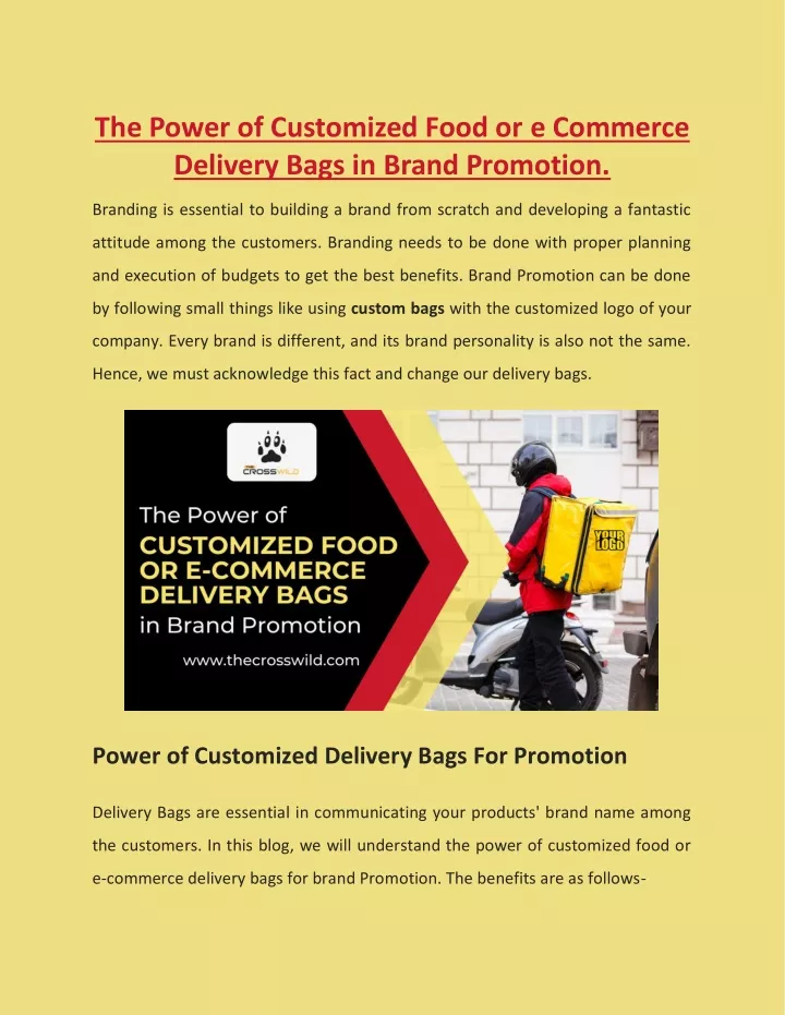 the power of customized food or e commerce