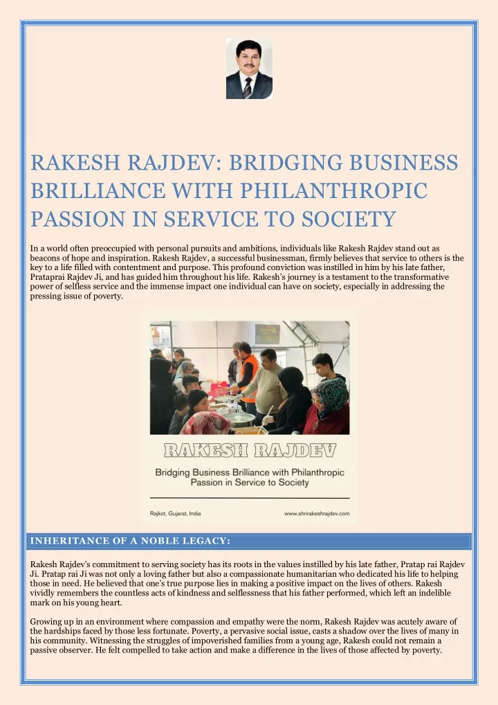 rakesh rajdev bridging business brilliance with