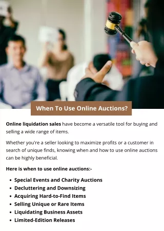 when to use online auctions