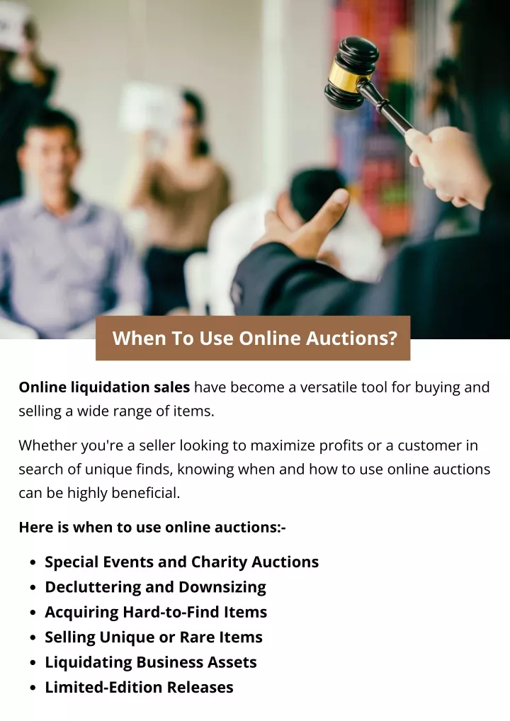 when to use online auctions