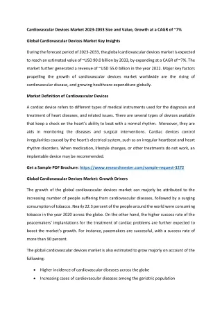 cardiovascular devices market 2023 2033 size