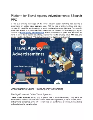 platform for travel agency advertisements 7search