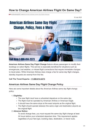 airlinehelp247.com-How to Change American Airlines Flight On Same Day