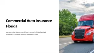 Overview Of Commercial Auto Insurance Florida