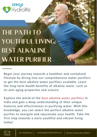 The Path to Youthful Living: Best Alkaline Water Purifier