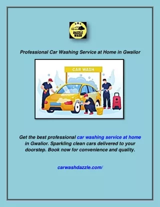 Professional Car Washing Service at Home in Gwalior