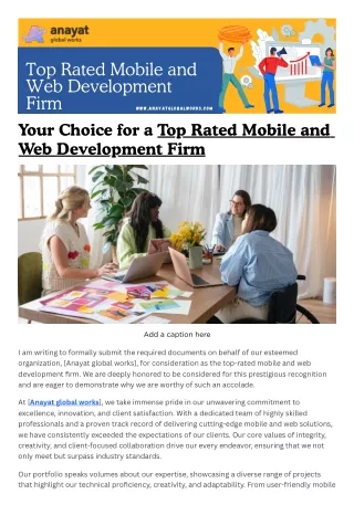 Top Rated Mobile and Web Development Firm