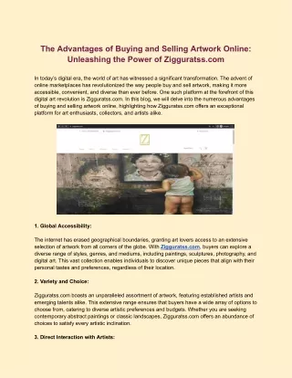 The Advantages of Buying and Selling Artwork Online_ Unleashing the Power of Zigguratss