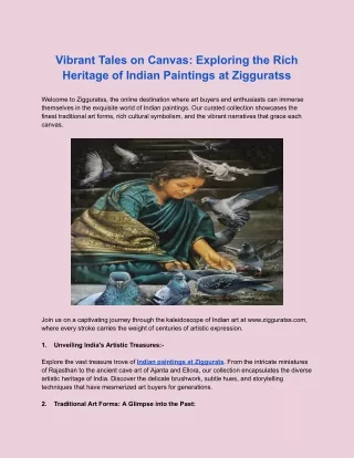 Vibrant Tales on Canvas_ Exploring the Rich Heritage of Indian Paintings at Zigguratss