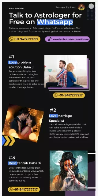Talk to Astrologer for Free on Whatsapp (love problem, Love Marriage, Best Tantrik)