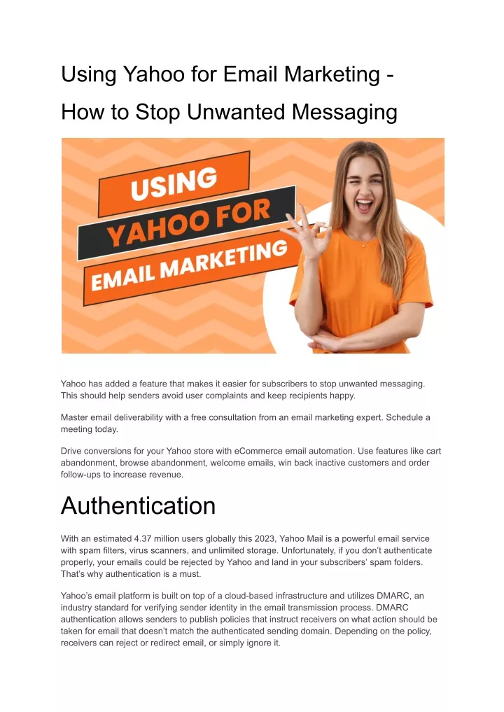 using yahoo for email marketing