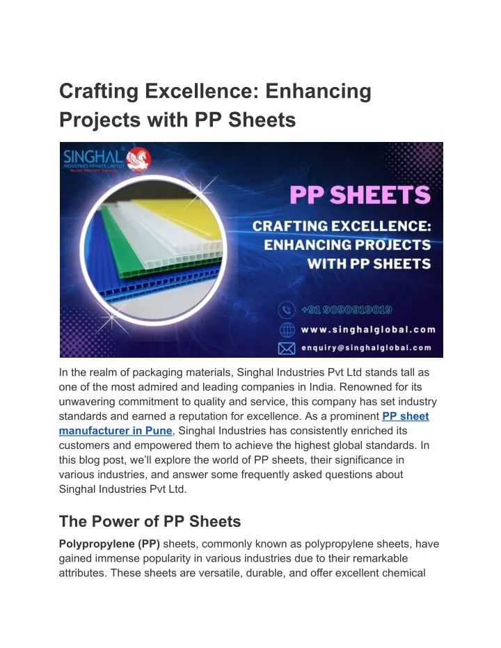 crafting excellence enhancing projects with