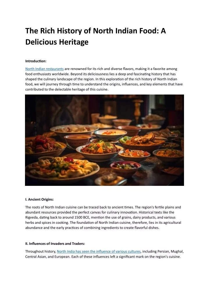 the rich history of north indian food a delicious