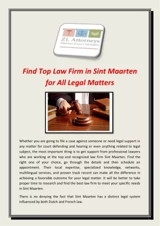 Find Top Law Firm in Sint Maarten for All Legal Matters