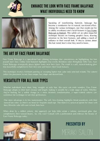 Enhance Your Look with Face Frame Balayage