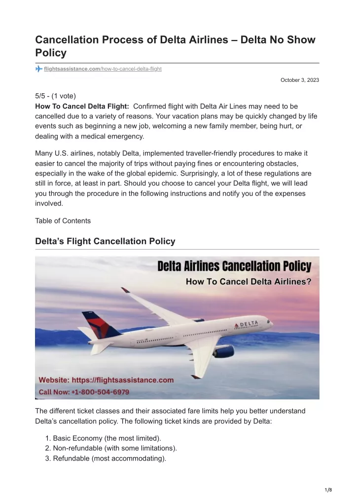 cancellation process of delta airlines delta