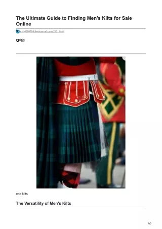 The Ultimate Guide to Finding Mens Kilts for Sale Online