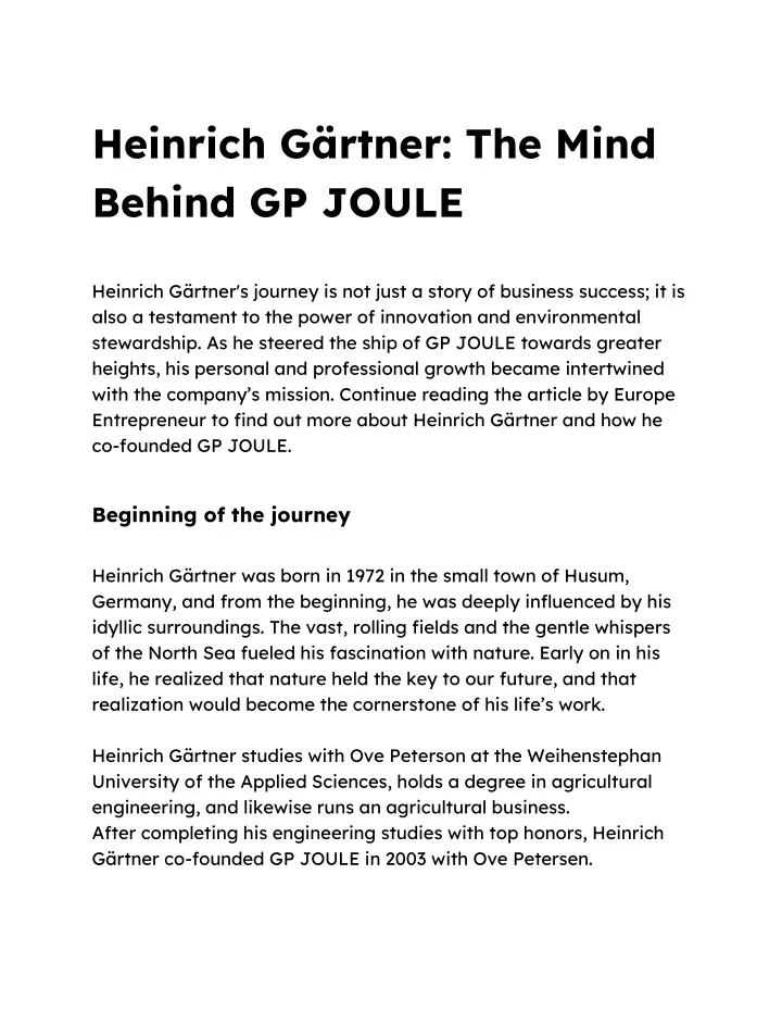 heinrich g rtner the mind behind gp joule