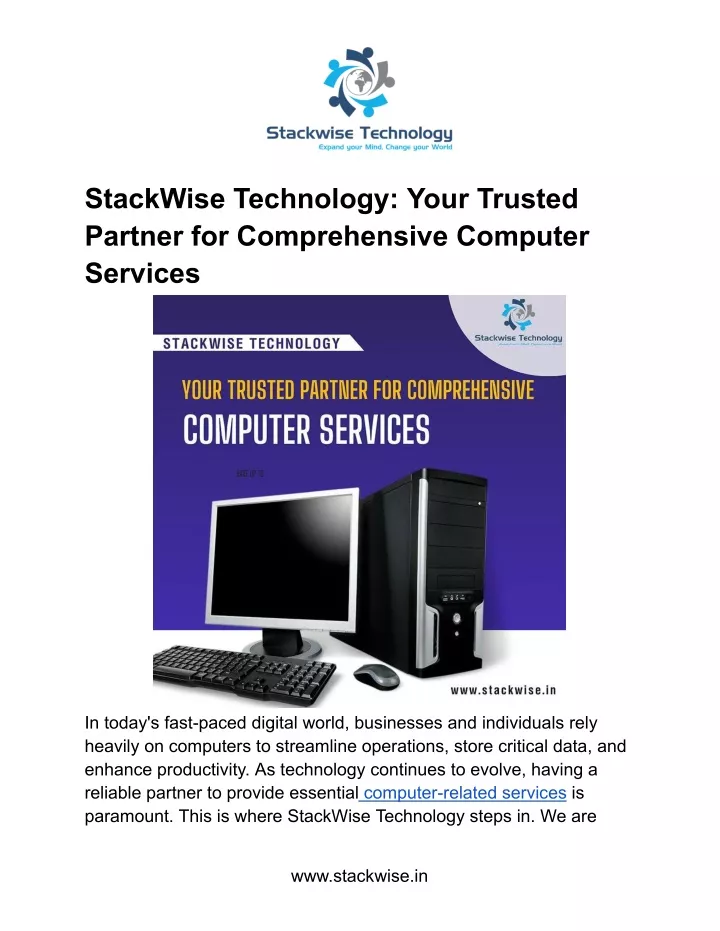 stackwise technology your trusted partner