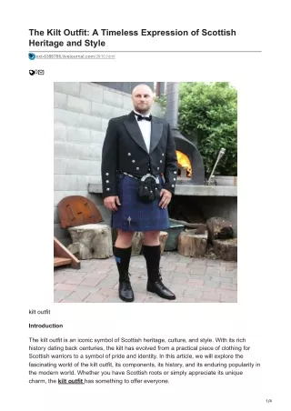 The Kilt Outfit A Timeless Expression of Scottish Heritage and Style