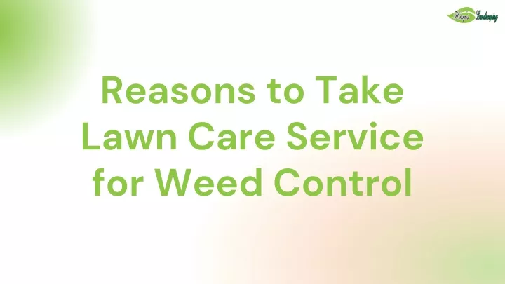 reasons to take lawn care service for weed control