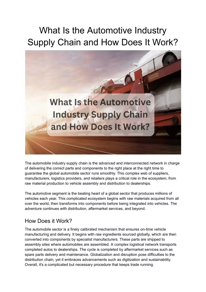 what is the automotive industry supply chain