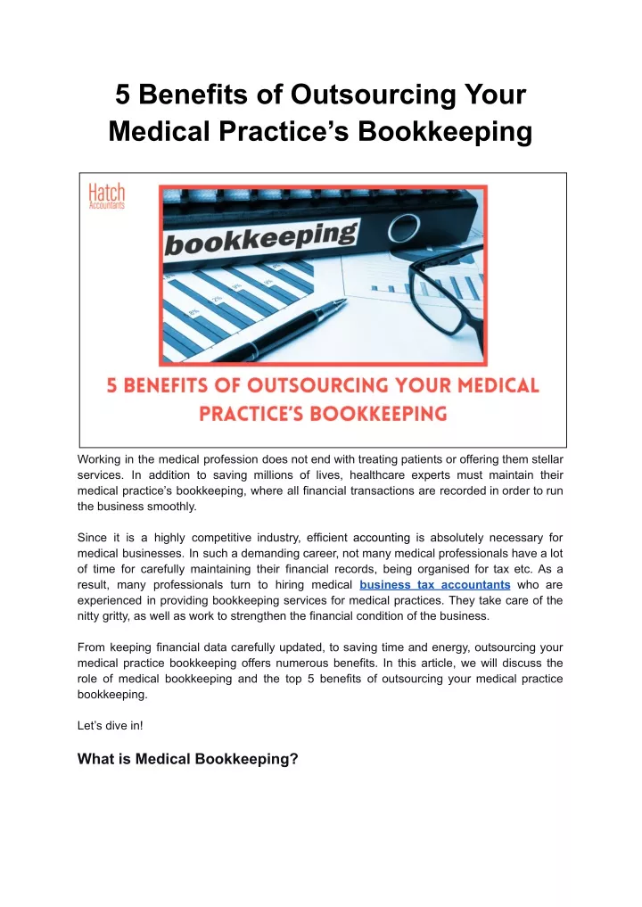 5 benefits of outsourcing your medical practice