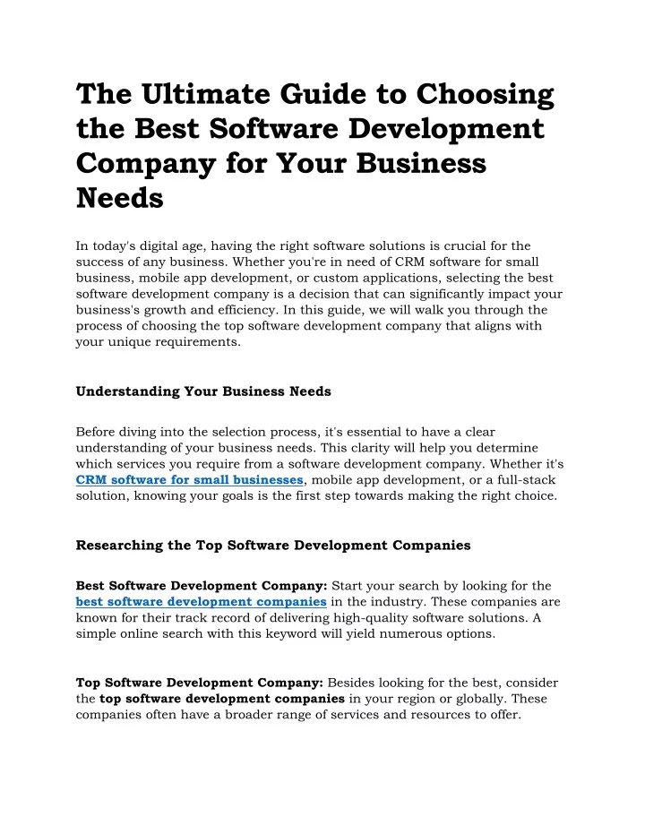 the ultimate guide to choosing the best software