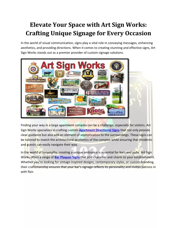 elevate your space with art sign works crafting