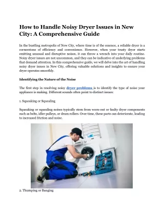 how to handle noisy dryer issues in new city