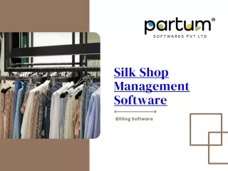 Silk Shop Management Software - Partum Software's