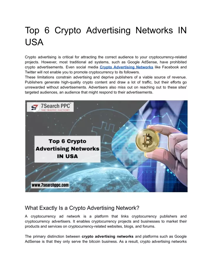 top 6 crypto advertising networks in usa