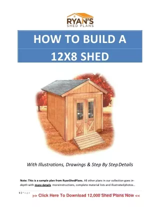 HOW TO BUILD A  12X8 SHED: With Illustrations, Drawings & Step By StepDetails