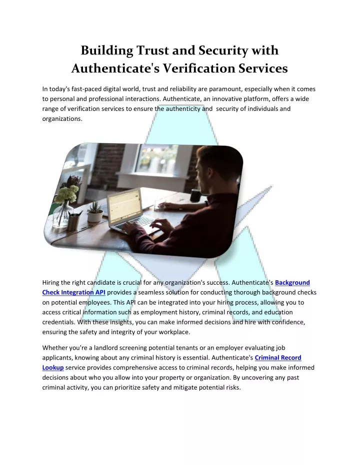 building trust and security with authenticate