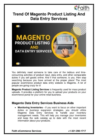 trend of magento product listing and data entry