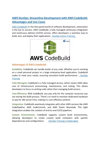 aws devops streamline development with
