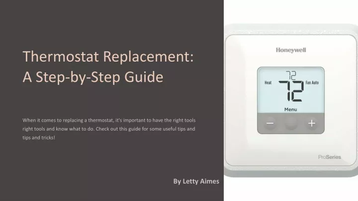 thermostat replacement a step by step guide