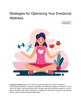 Emotional wellness