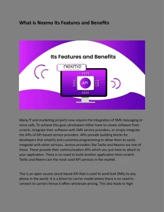 What is Nexmo Its Features and Benefits